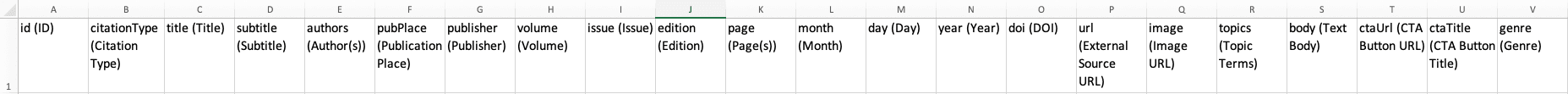 column labels and order in csv template